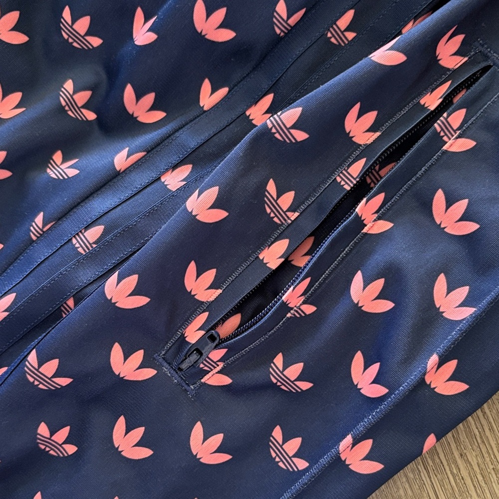 Adidas Firebird Monogram RARE Dark Blue and Pink Patterned Set - Picture 4 of 13